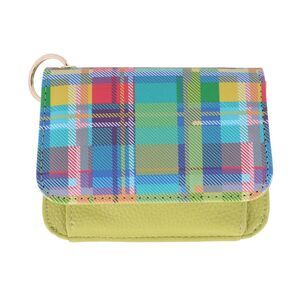 Buxton Women's Madras Vega Leather Mini Flap Card Case